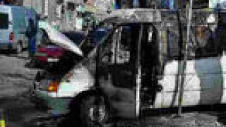 Микробус избухна в пламъци в центъра на Бургас