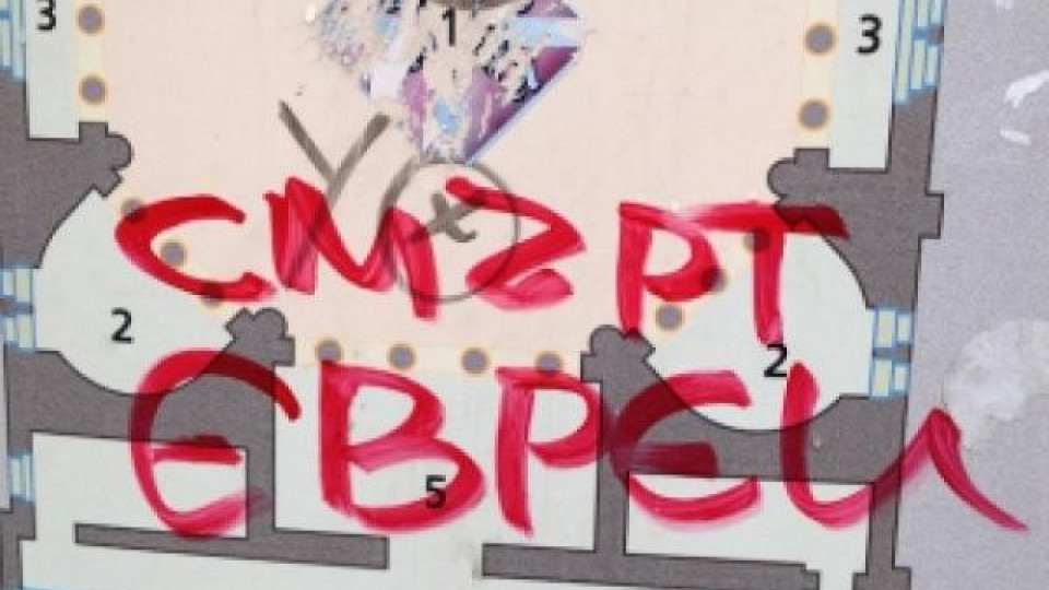 Свастика и надпис: "Смърт", върху синагогата в София Свастика и надпис: "Смърт", върху синагогата в София